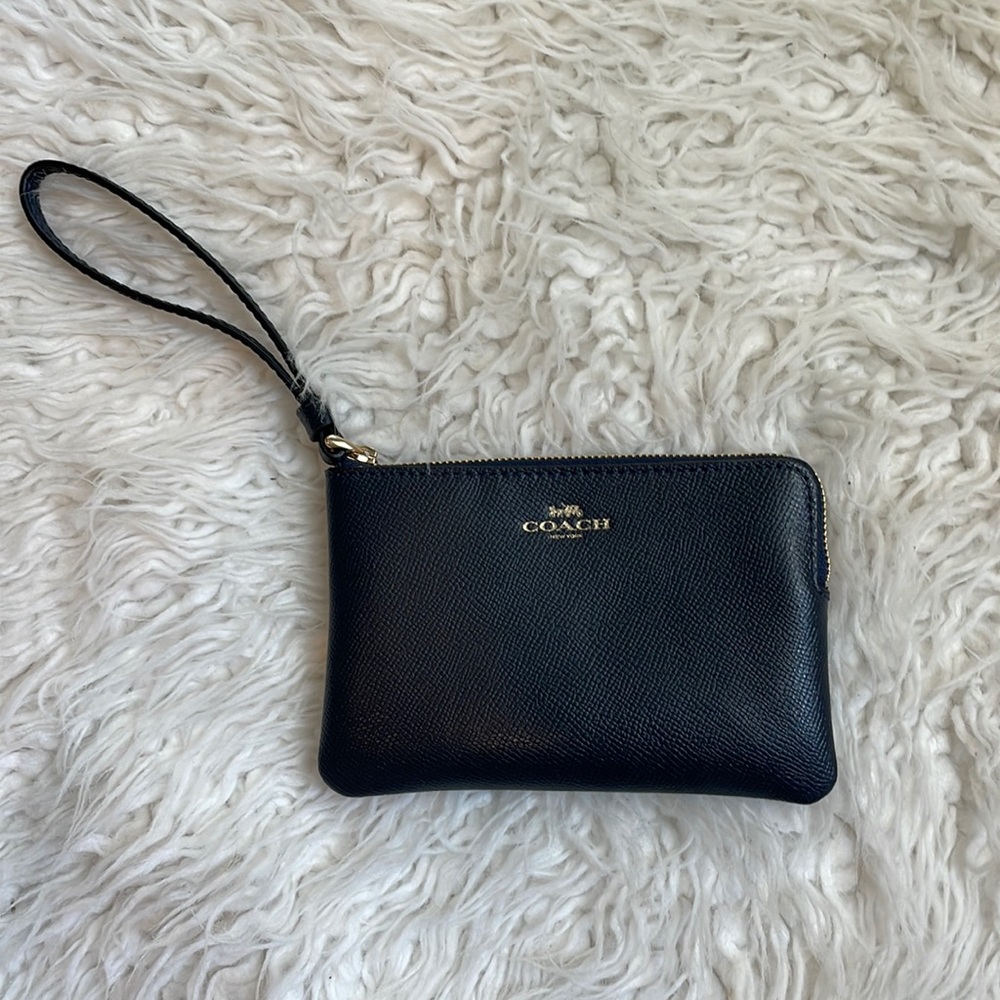 Navy Coach Wristlet